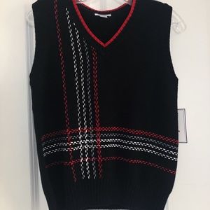 Trendy plaid sweater vest knit